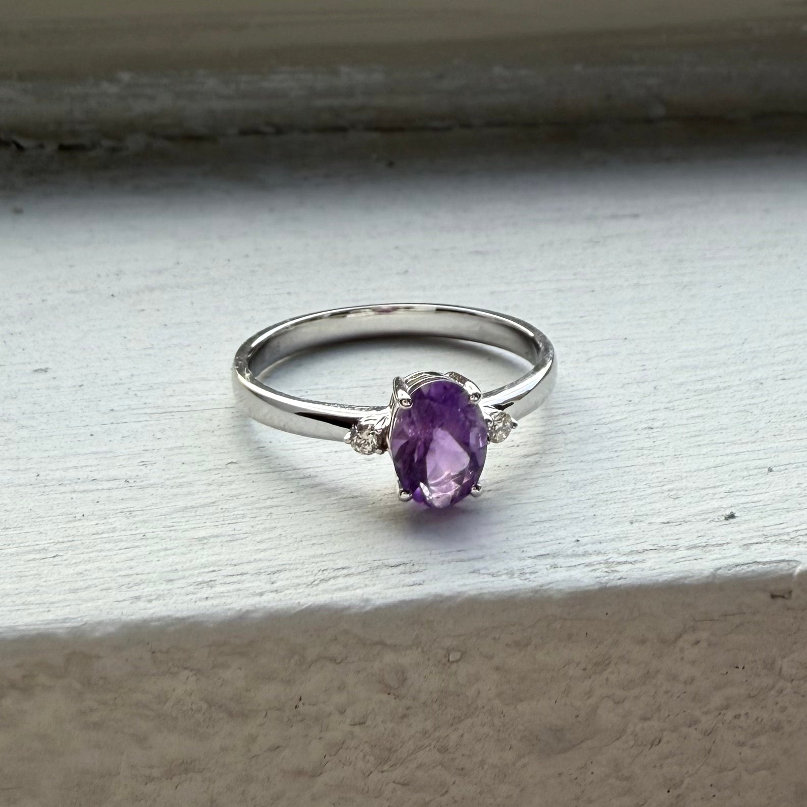 Moonlit Amethyst Ring