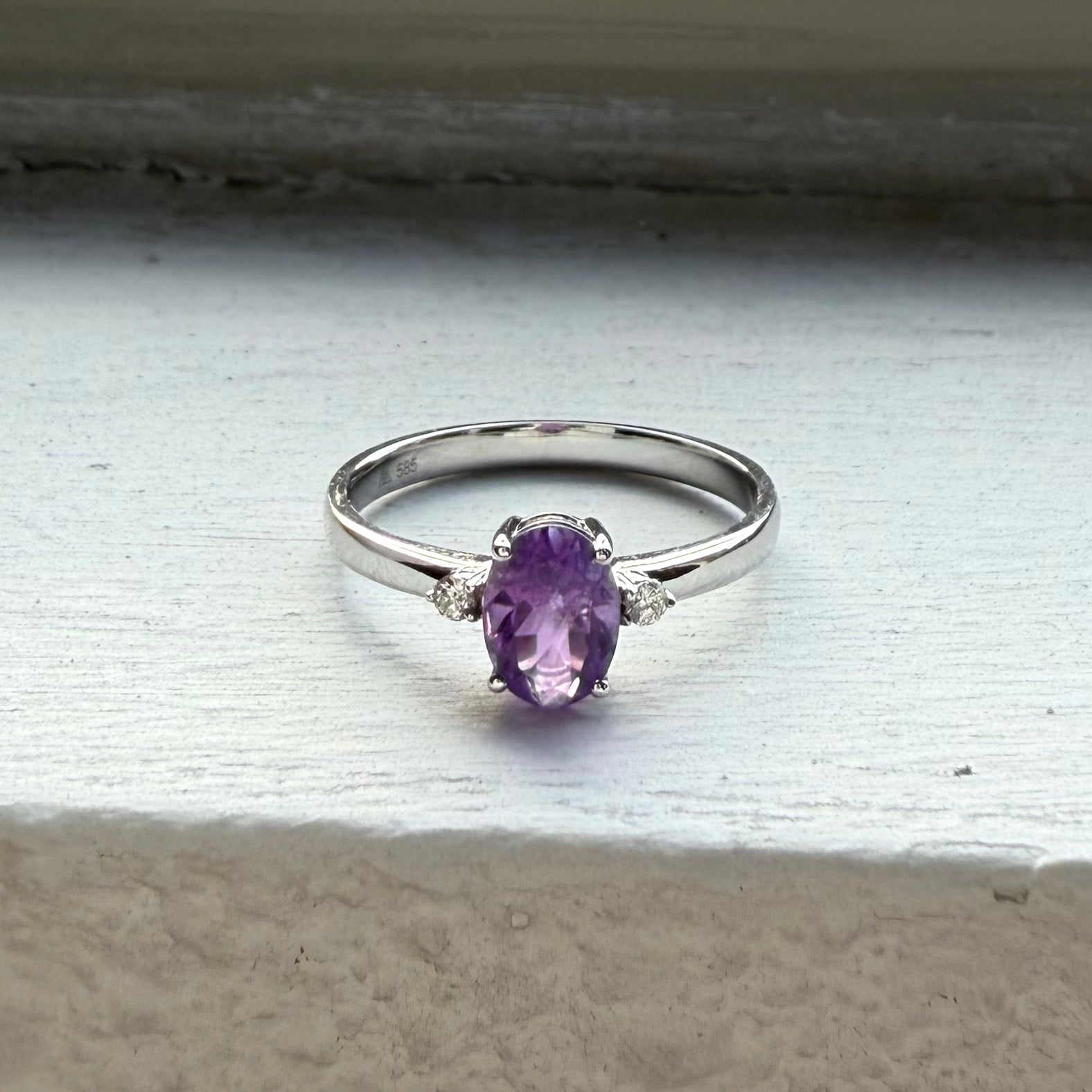 Moonlit Amethyst Ring