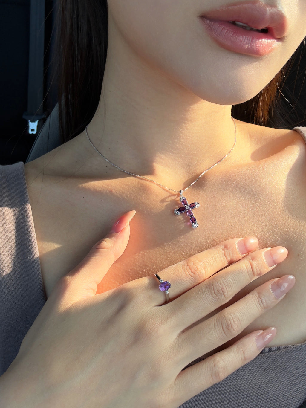 Amethyst Cross Pendant